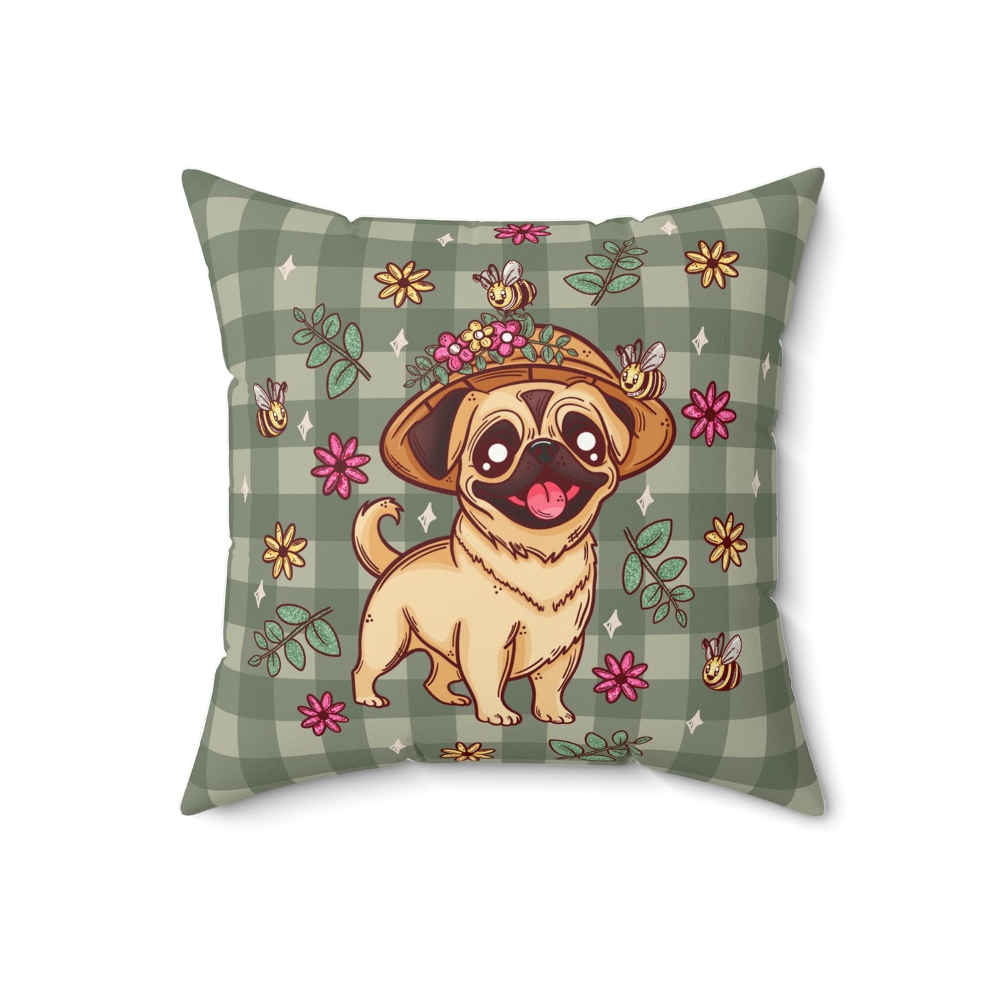 Cottagers Pug Cushion Cover